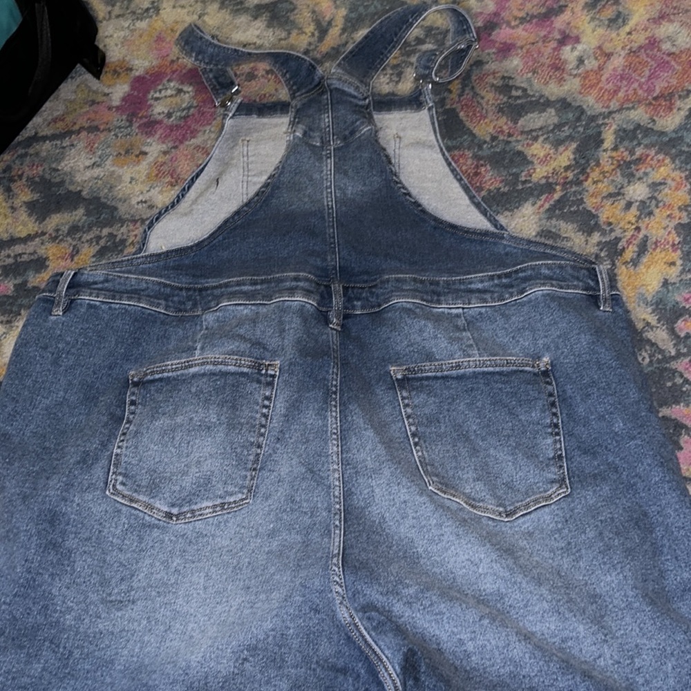 New Denim Shortalls - Ava & Viv™ Medium Wash - Picture 8 of 11